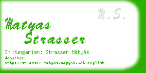 matyas strasser business card